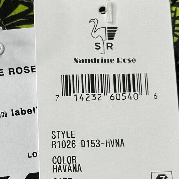 Sandrine Rose Havana Palm Trees California Shirt Chest Pocket Women Medium NWT - Picture 7 of 9
